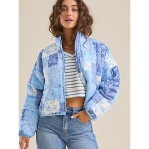 NWT Altar'd State Womens Patchwork Floral Cottagecore Quilted Puffer Jacket L